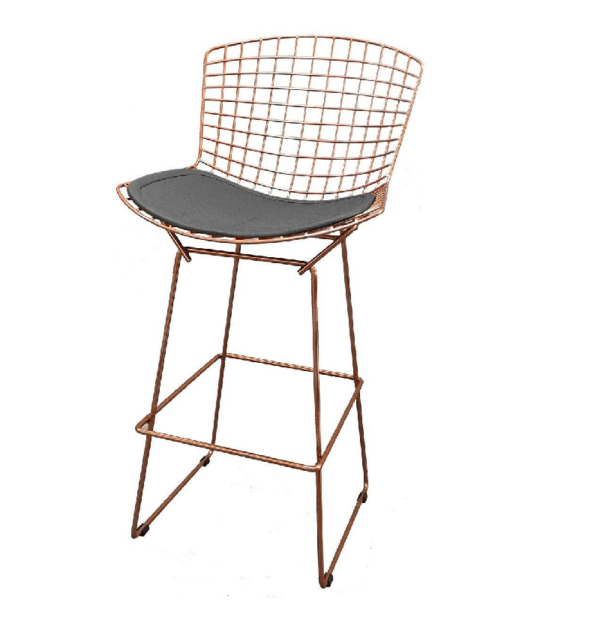 Banqueta Bertoia Rose Assento Preto