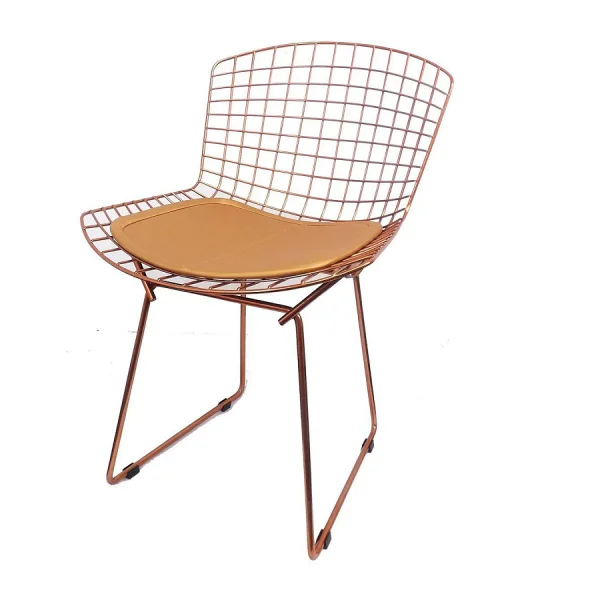 Cadeira Bertoia Aramado Rose Assento Rose