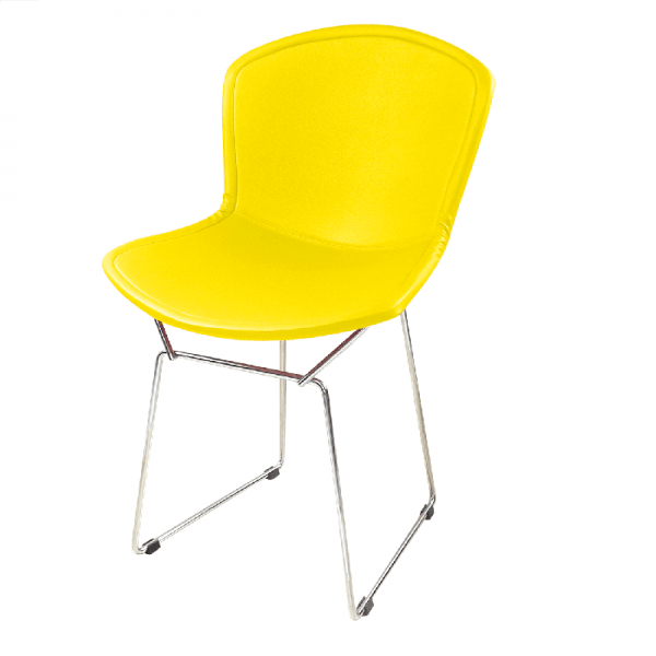 Cadeira Bertoia Aramado Capa Total Amarela