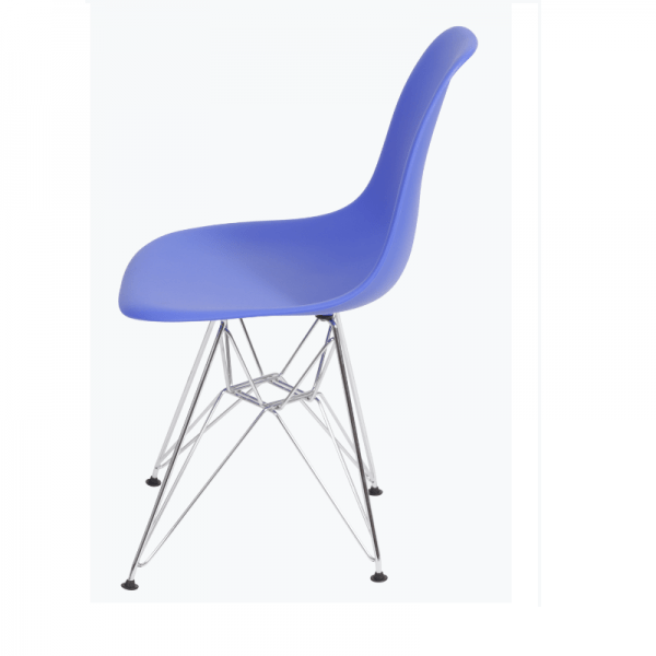 Cadeira Eiffel Eames Polipropileno Azul Escuro Pé Cromado-2107