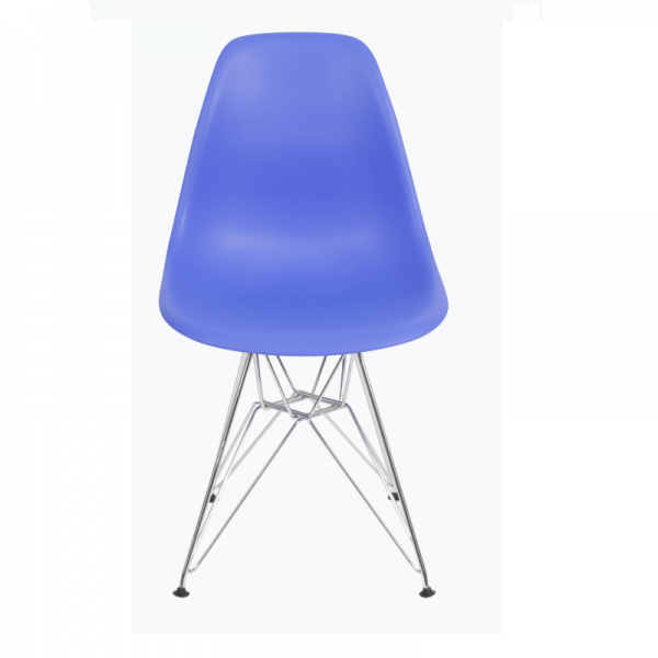 Cadeira Eiffel Eames Polipropileno Azul Escuro Pé Cromado-2108