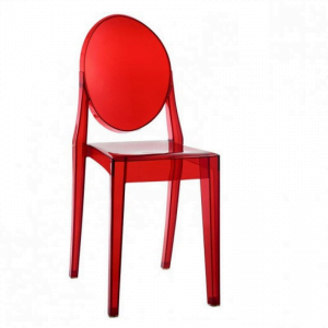 Cadeira Louis Ghost Sem Braço Vermelha Translucida