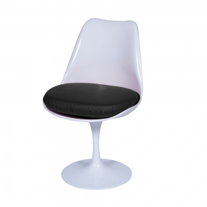 Cadeira Saarinen sem braço Branca Almofada Preta-0