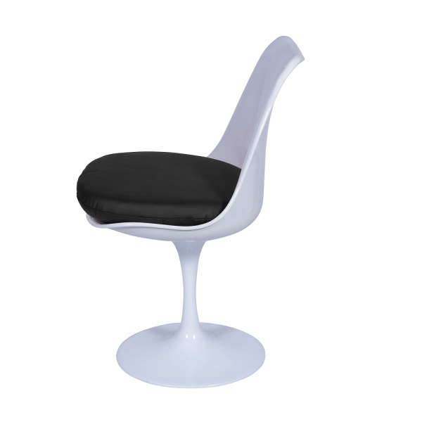 Cadeira Saarinen sem braço Branca Almofada Preta-2538