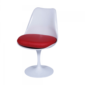 Cadeira Saarinen sem braço Branca Almofada Vermelha-0
