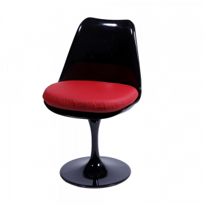 Cadeira Saarinen sem braço Preta Almofada Vermelha-0