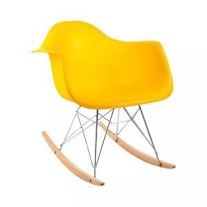 Cadeira Charles Eames Com Braço Amarela Balanço