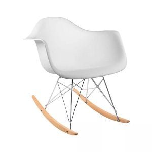 Cadeira Charles Eames Com Braço Branca Balanço