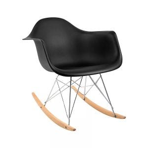 Cadeira Charles Eames Com Braço Preta Balanço