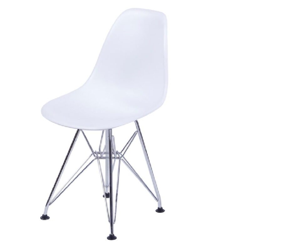 Cadeira Eiffel Eames Polipropileno Branca Pé Cromado