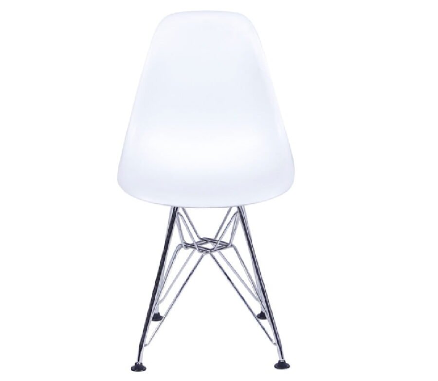 Cadeira Eiffel Eames Polipropileno Branca Pé Cromado-1091