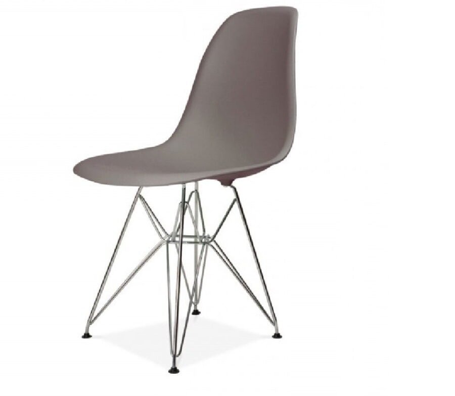 Cadeira Eiffel Eames Polipropileno Cinza Pé Cromado