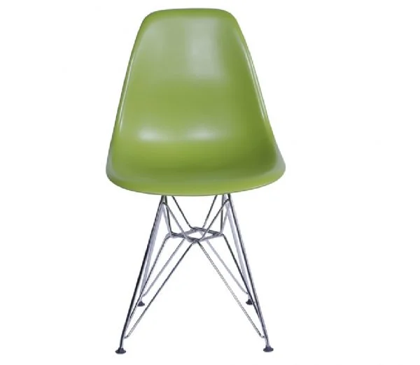 Cadeira Eiffel Eames Polipropileno Verde Pé Cromado-1100