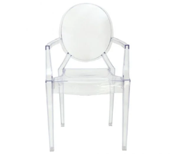 Cadeira Louis Ghost C/ Braço Transparente Incolor-1204