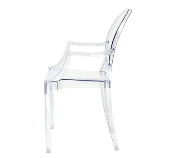 Cadeira Louis Ghost C/ Braço Transparente Incolor-1202