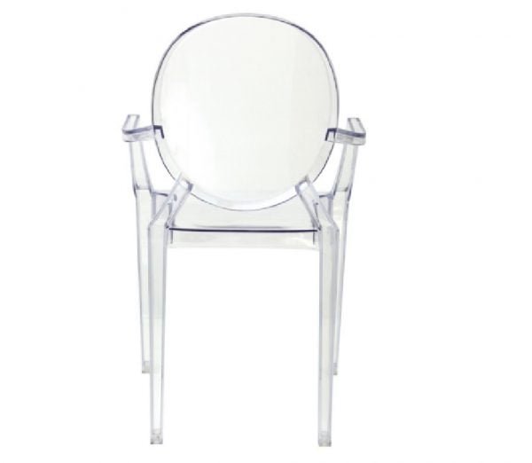 Cadeira Louis Ghost C/ Braço Transparente Incolor-1203