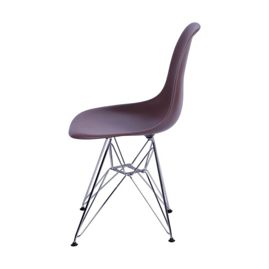 Cadeira Eiffel Eames Polipropileno Café Pé Cromado-1078