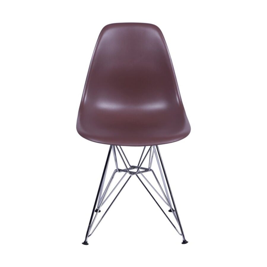 Cadeira Eiffel Eames Polipropileno Café Pé Cromado-1077