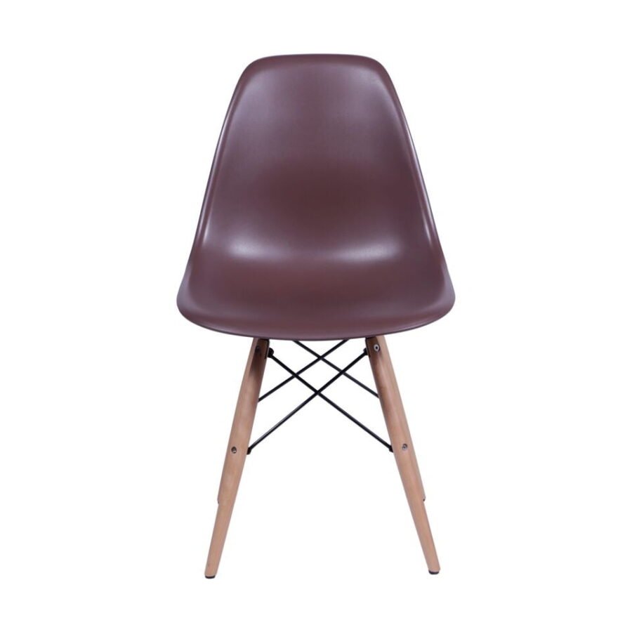 Cadeira Eiffel Eames Polipropileno Café Pé Madeira-742