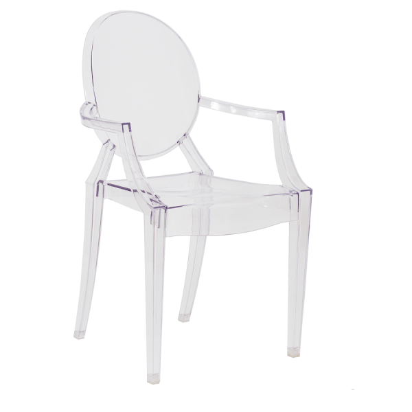 Cadeira Louis Ghost Com Braço Transparente Incolor