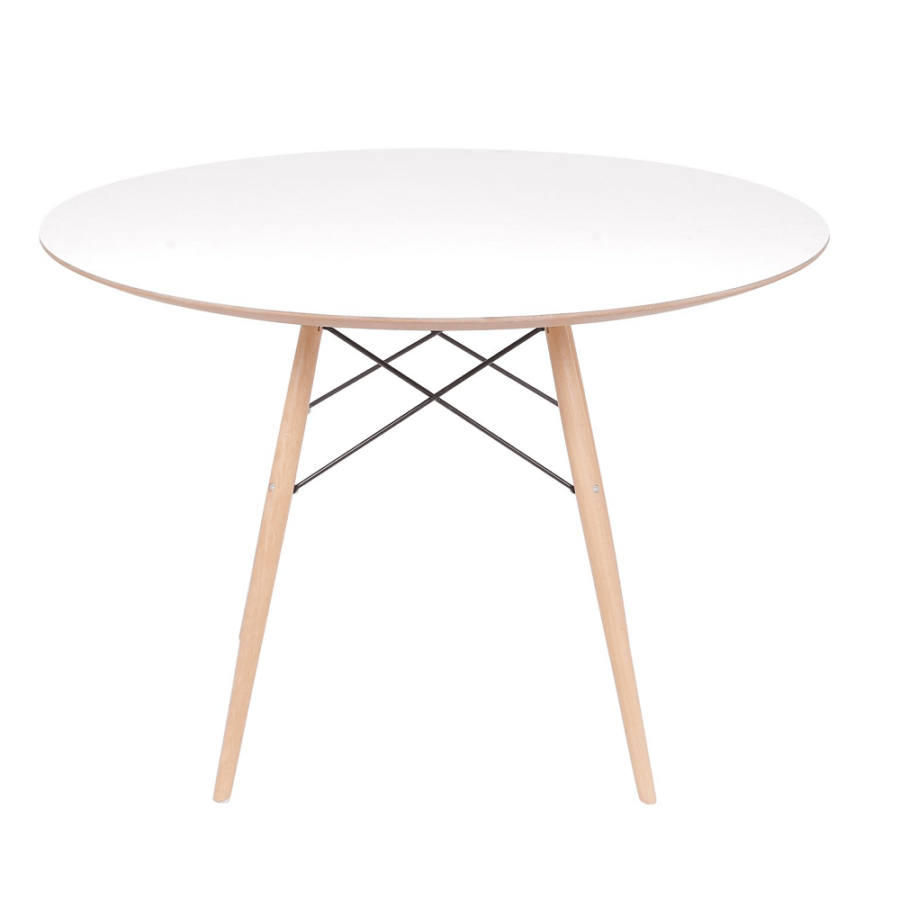 Mesa Eiffel Eames DSW 80 cm Redonda Branca