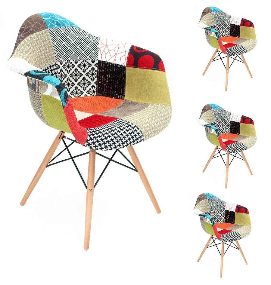 Conjunto 4 Cadeiras Patchwork com Braço-0