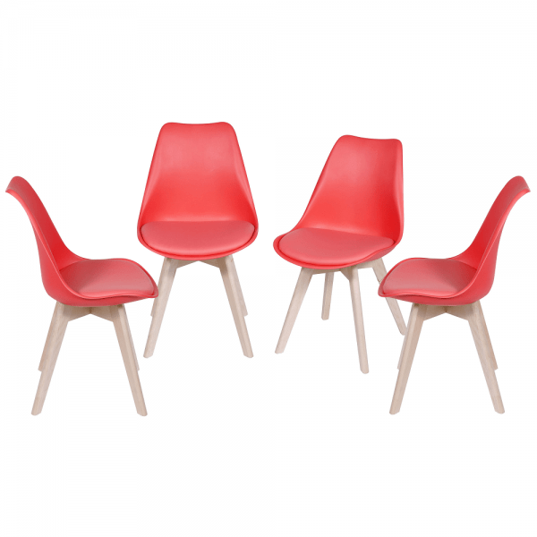 Conjunto 4 Cadeiras Leda Vermelha-0