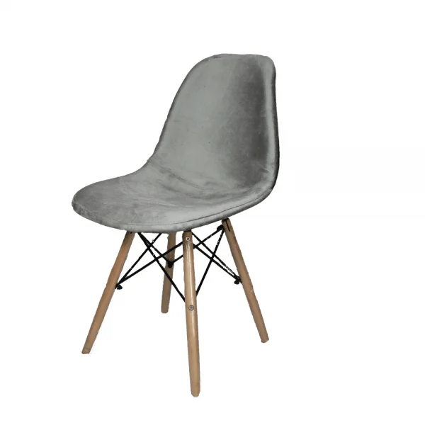 Cadeira Eames Eiffel Estofada Prata