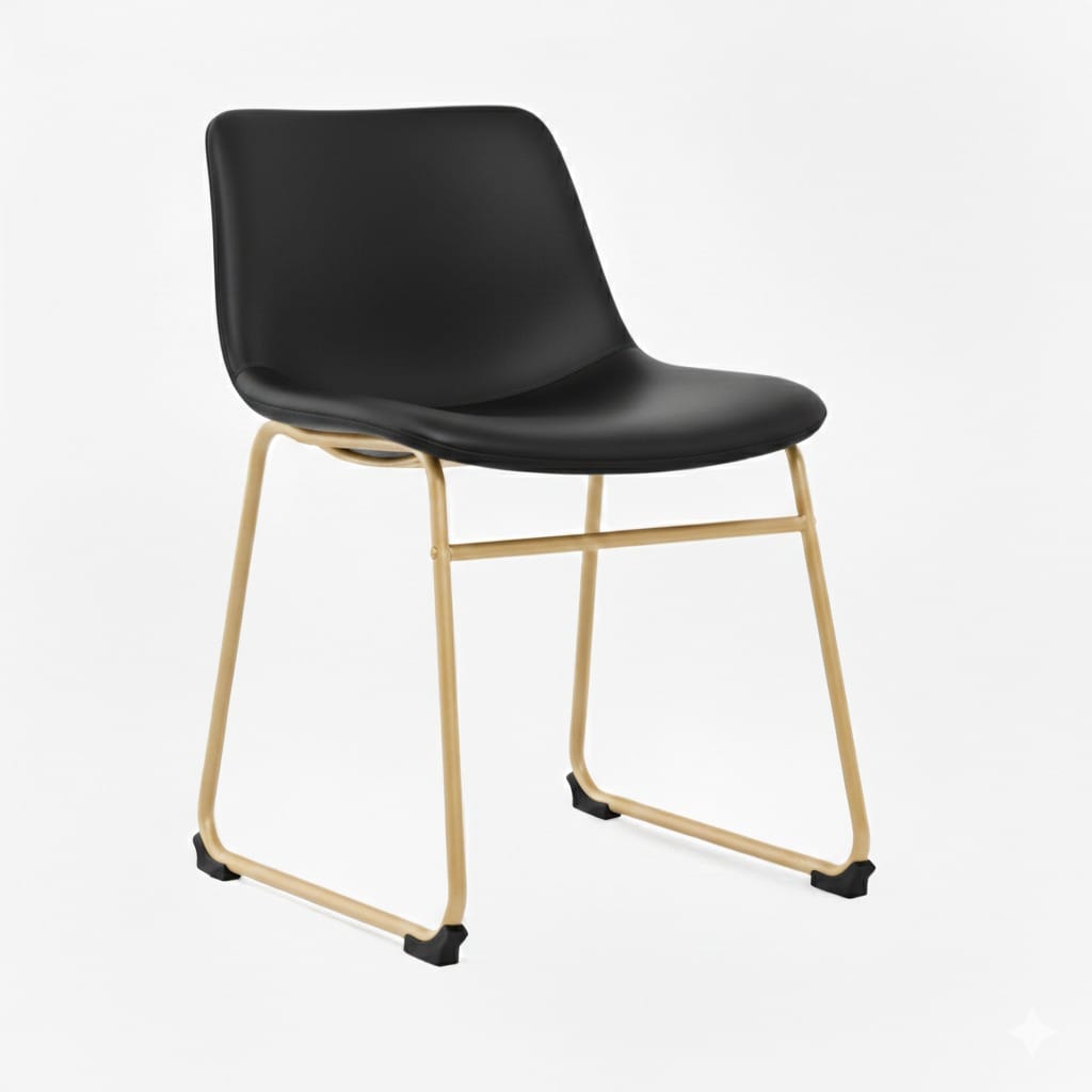 Cadeira Bruna Brusque Base Dourada 2 Cadeira Bruna Brusque Base Dourada - Imagem 2