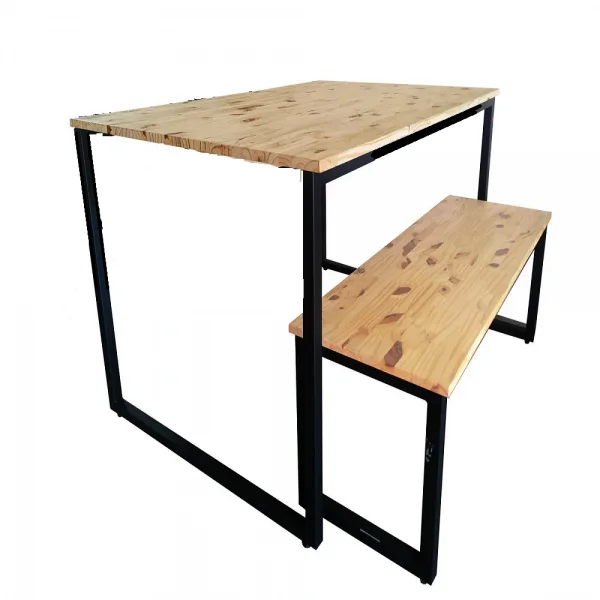 Conjunto Mesa de Jantar e 01 Banco de Ferro