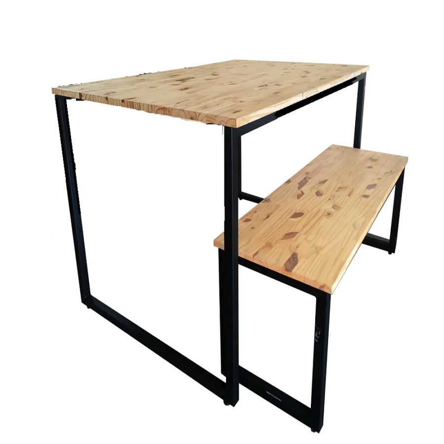 Conjunto Mesa de Jantar e 01 Banco de Ferro