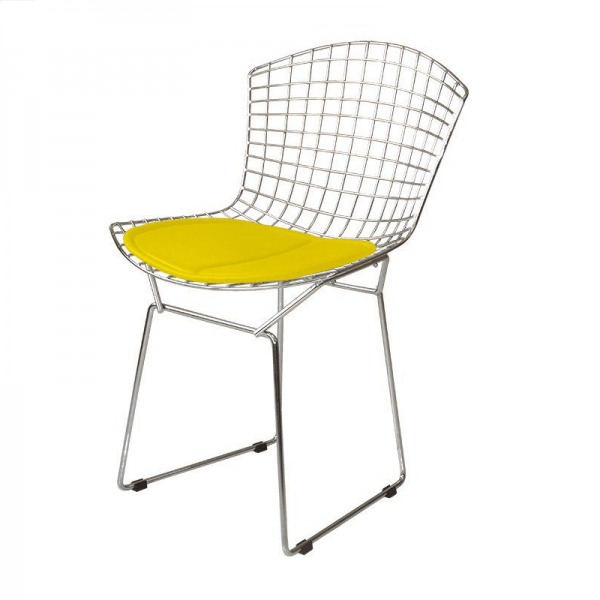 Cadeira Bertóia Inox Assento Amarelo-0