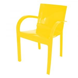 Cadeira Ice com Braço Amarela