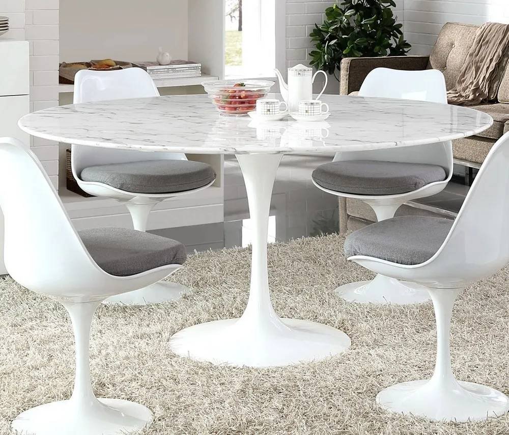 Mesa Saarinen Tulip Jantar Carrara Redonda