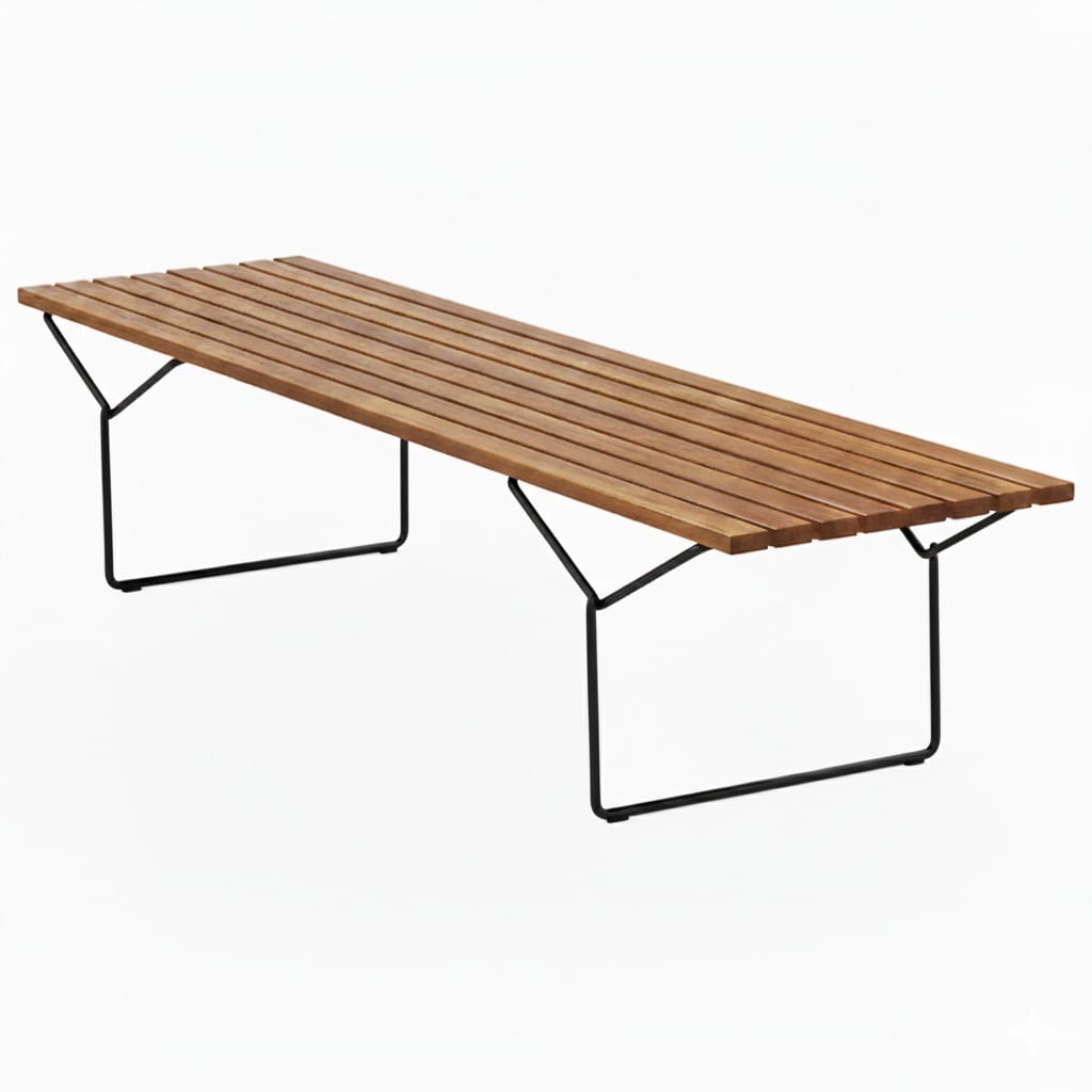 Banco Ripado Harry Bertoia Preto 1,80 x 48 cm 1 Banco Ripado Harry Bertoia Preto 1,80 x 48 cm