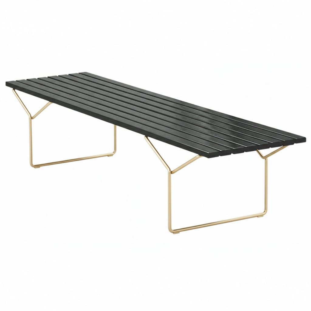 Banco Ripado Harry Bertoia Preto Dourado 1,60 x 48 cm 1 Banco Ripado Harry Bertoia Preto Dourado 1,60 x 48 cm